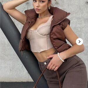 Fashion Nova Brown Puffer Jacket